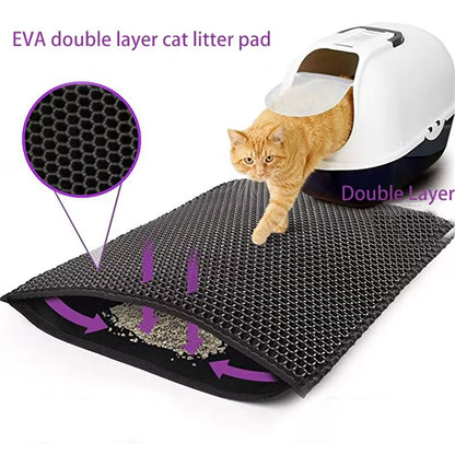 Cat Litter Mat EVA Double Layer Cat Litter Mat Cat Litter Basin Sand Falling Mat Eva Cat Litter Mat Cat Nest Mat Pet Mat